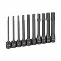 Eagle Tool Us Grey Pneumatic 0.5 in. Drive 10 Piece 6 in. Length Fractional Hex Driver Set GY1360H